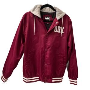 DGK Vintage Hoodie Jacket. Red & White. Mens Size Small